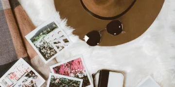 flat lay coffee desk