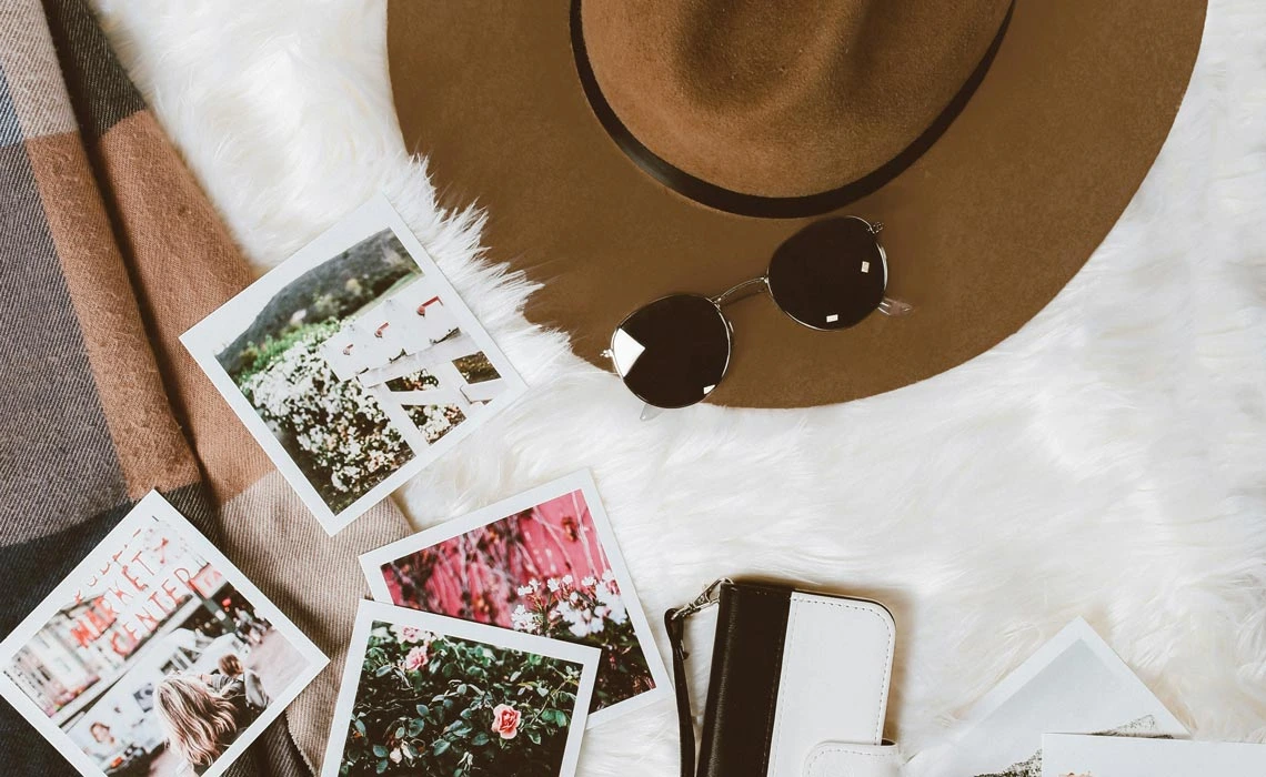 flat lay coffee desk