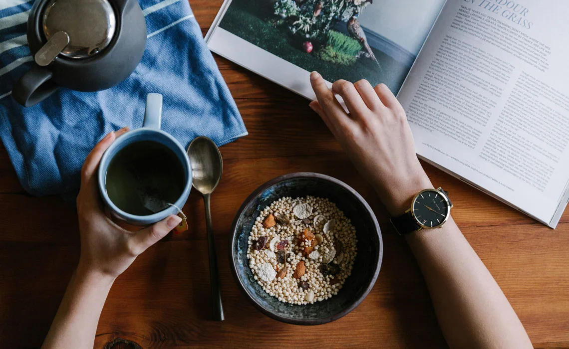 Healthy breakfast table
