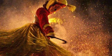 traditional dancer with sparks